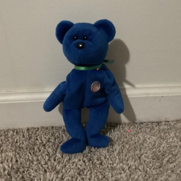 Blue small Beanie Babies teddy bear - Picture 7 of 17
